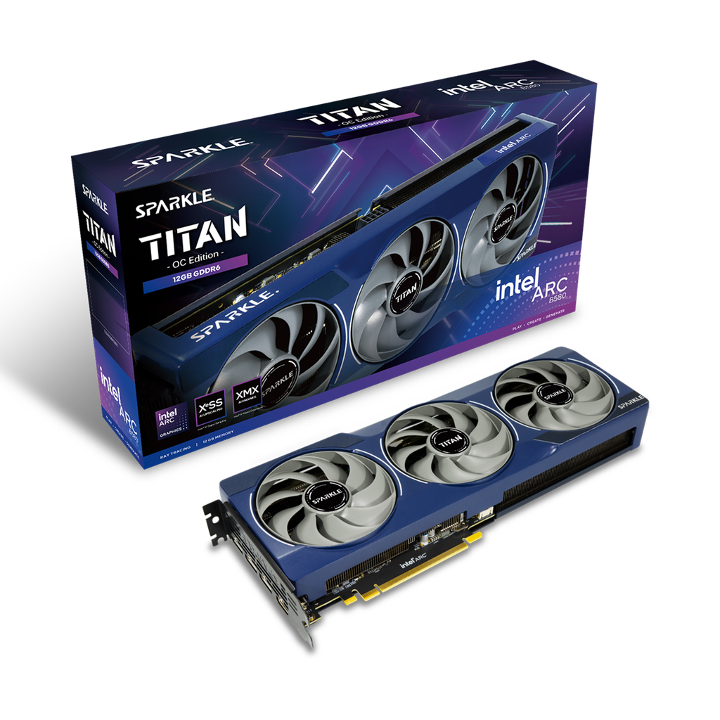 Sparkle Graphics Card B580 Titan OC Edition 12GB GDDR6, Triple Fan Boost Clock