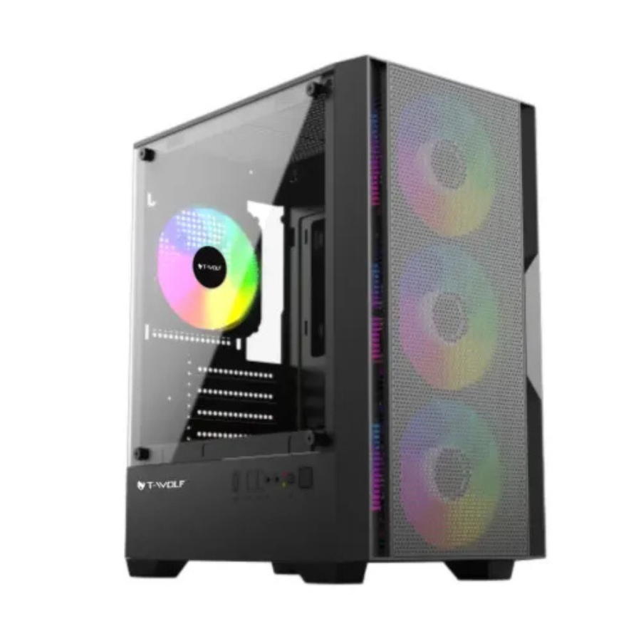 T-WOLF PHANTOM X4 GAMING CASE WITH 200W POWER SUPPLY